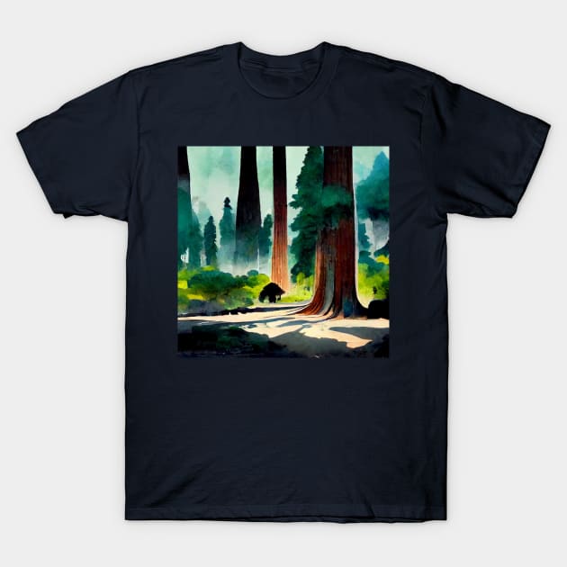 A forest of sequoias T-Shirt by etherElric